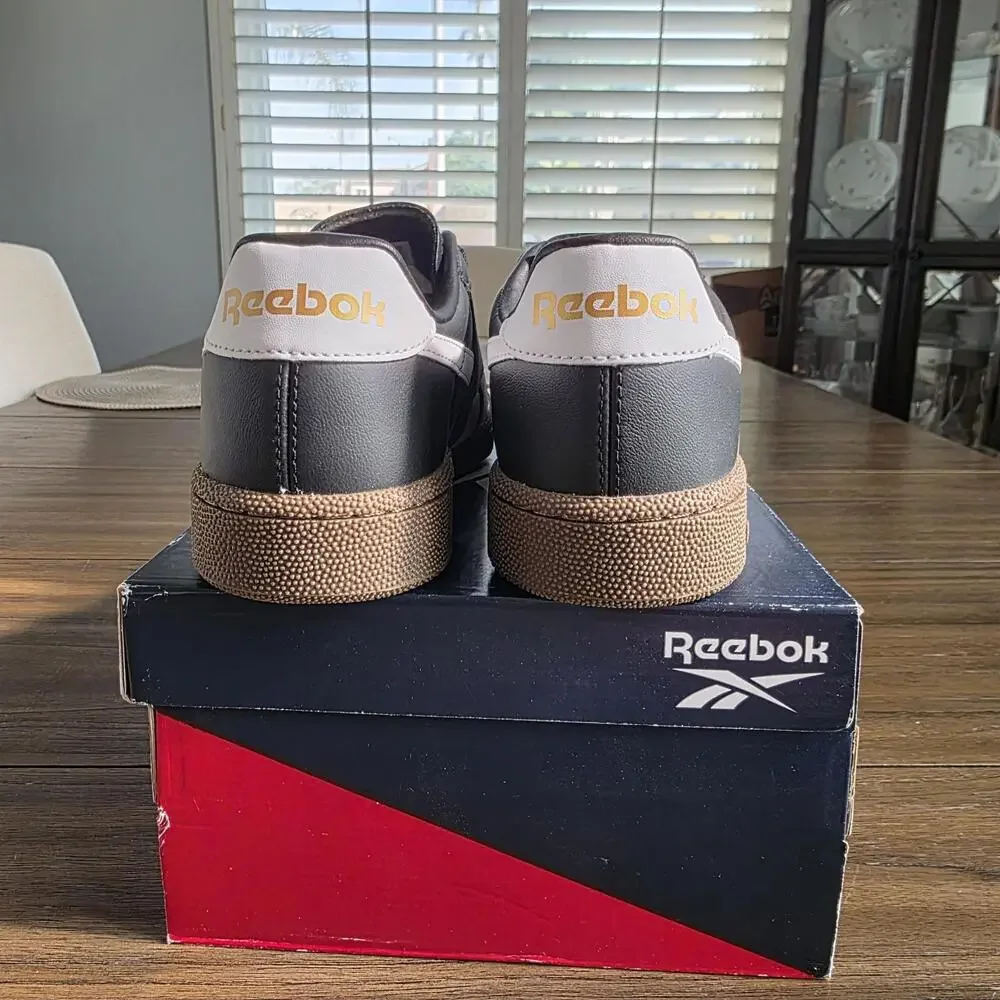 Reebok Club C Grounds UK Black/White 100202327 Men's Size 8 NIB